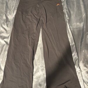 adidas Black Wide-Leg Track Pants with Orange Logo